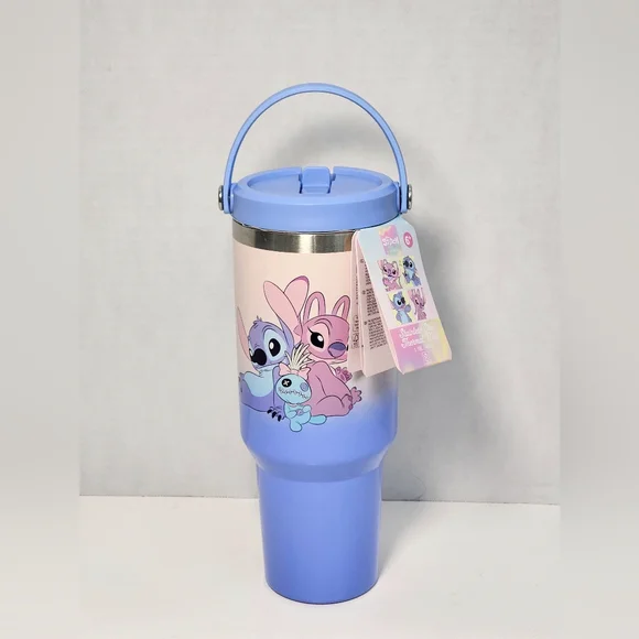 Disney X Primark STITCH ANGEL SCRUMP Stainless Steel Travel Mug - 40 oz - NWT - Picture 2 of 5